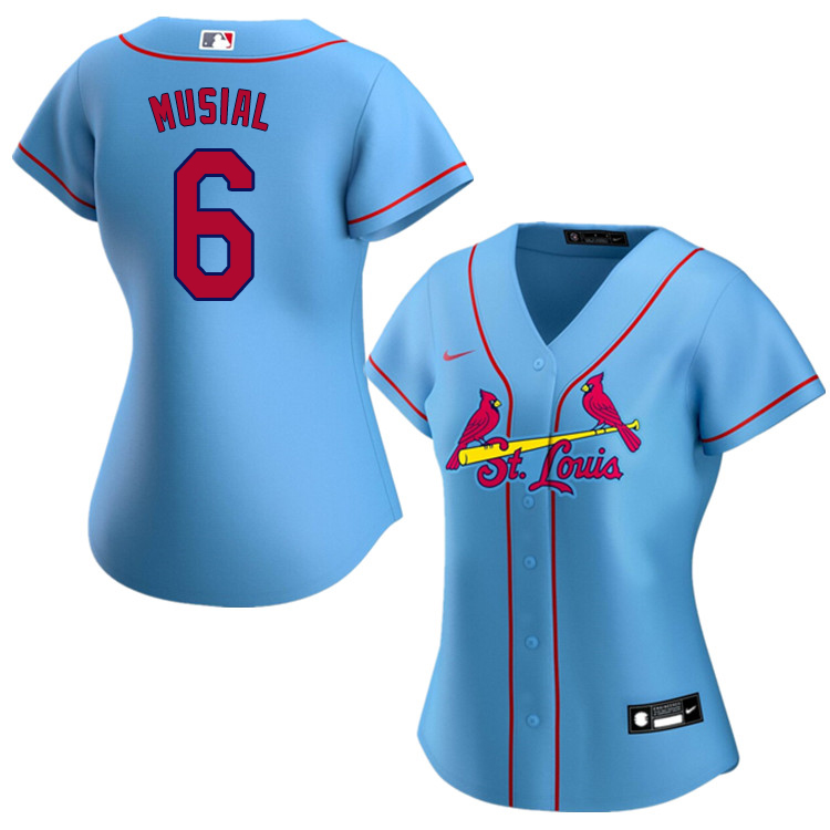 Nike Women #6 Stan Musial St.Louis Cardinals Baseball Jerseys Sale-Blue